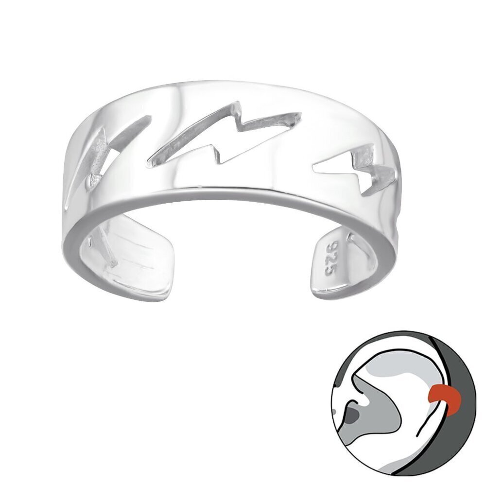 Sterling Silver Lightning Bolt Ear Cuff – Bold Symbolic No Piercing Design